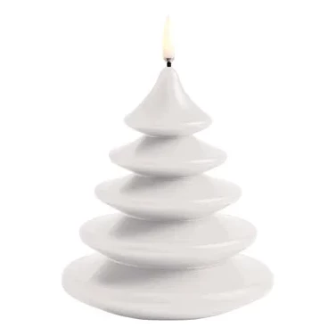 LED Kerze Christmas Tree Nordic White glatt 13x15cm kerzenhalter, weihnachtsdeko, baumkegel, weiße kerze, spinendekoration