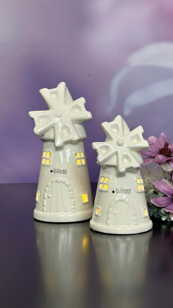 Windmühle Resina 18cm LED cremeweiß Windmühle Resina 18cm LED cremeweiß
