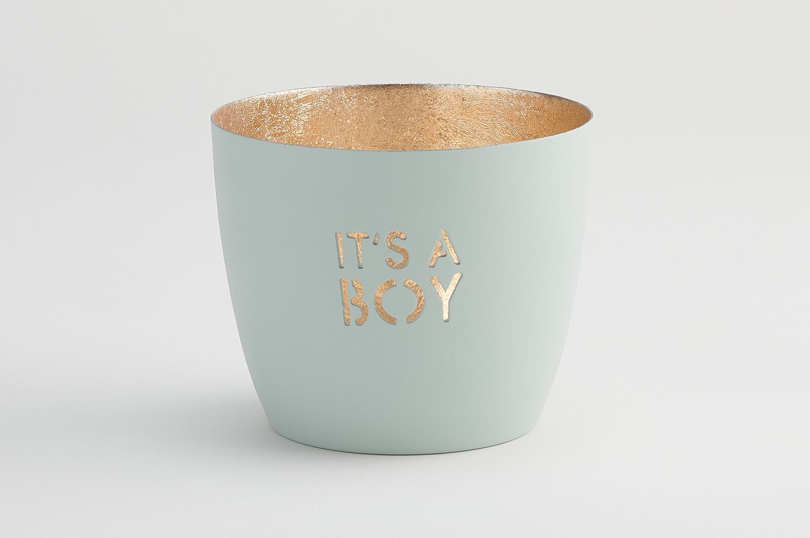 1091204078 Madras Windlicht M It's a boy pastellblau/gold