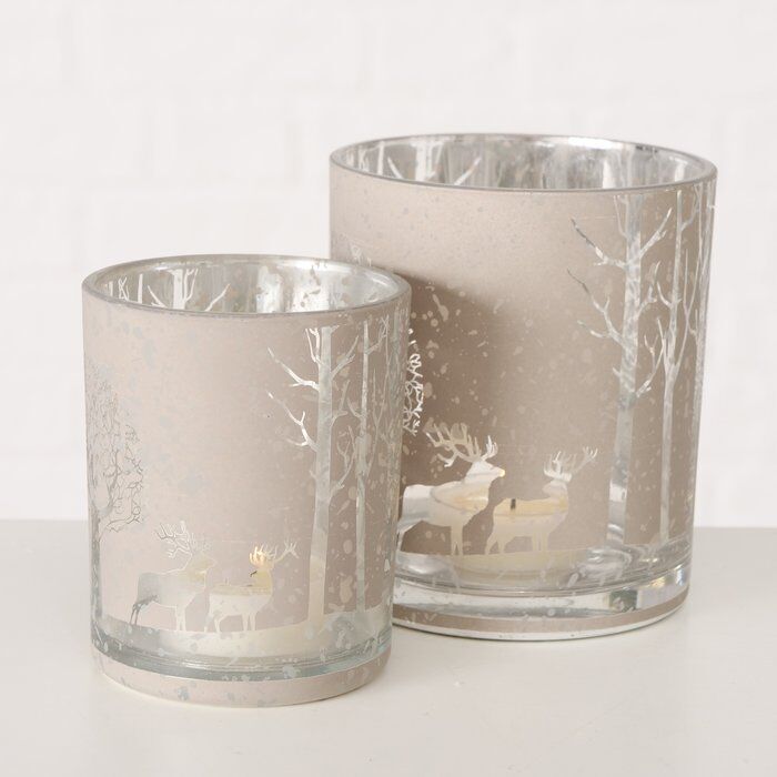 Windlicht Aglaya 8cm beige