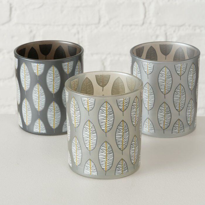 Windlicht Blata 10cm hellgrau