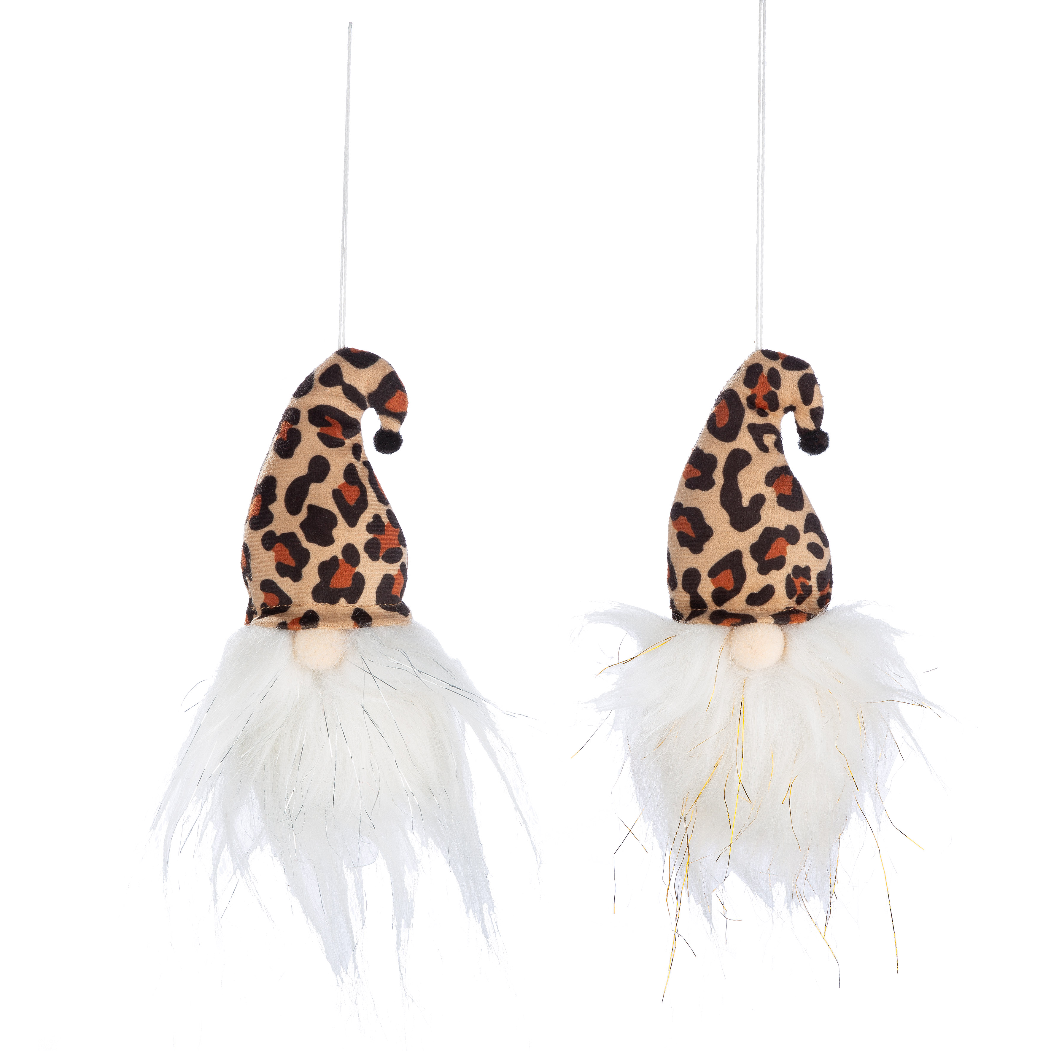 Hänger Wichtel Leopard 2er Set Gnome, Leopard-Print, Hänger, Deko-Objekt, Federn
