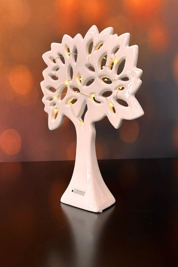 Dekobaum Gavello LED 30cm cremeweiß Lichterbaum, LED, Weihnachtsdeko, Porzellan, Tischdeko