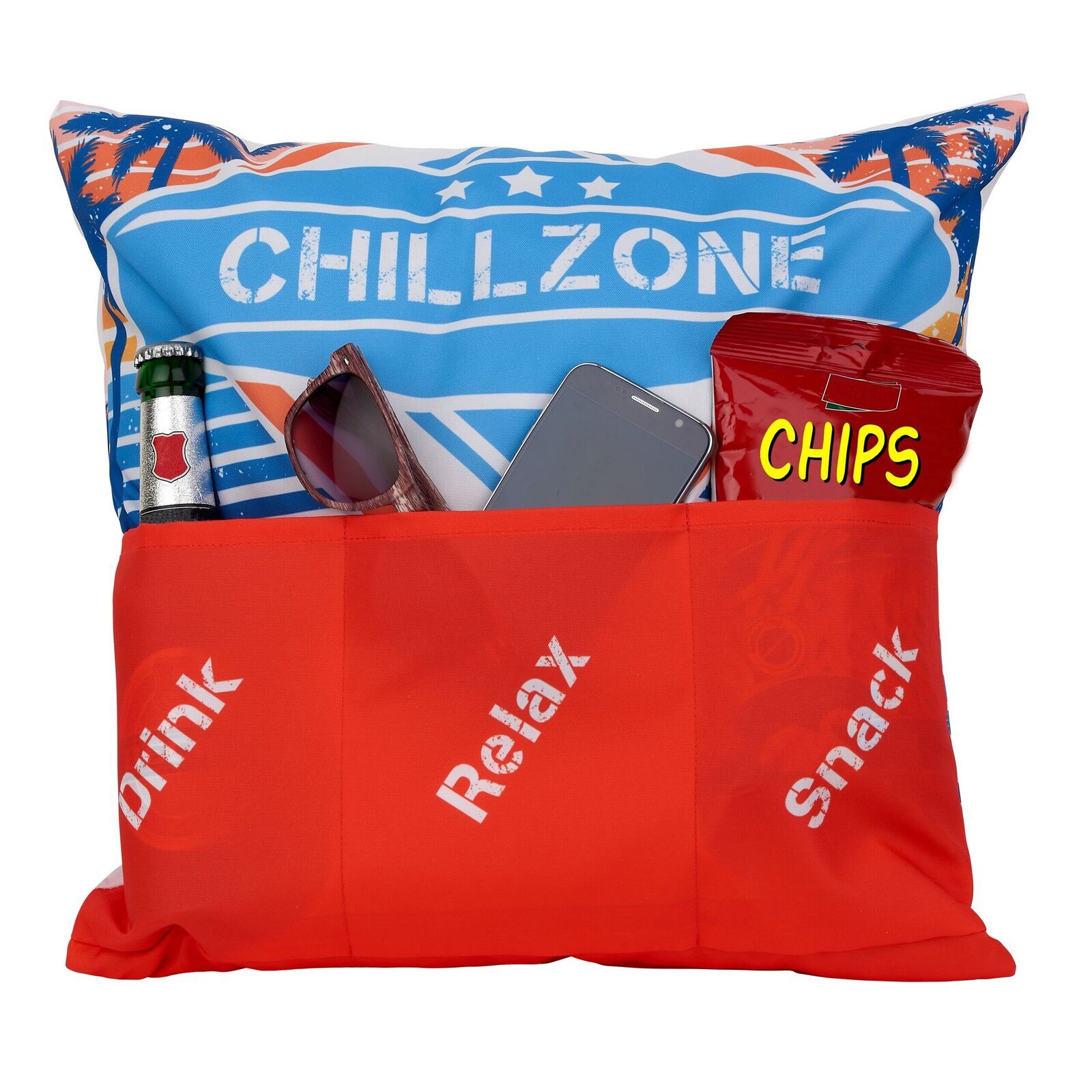 8756_1 Outdoor Kissen mit Taschen - Chillzone