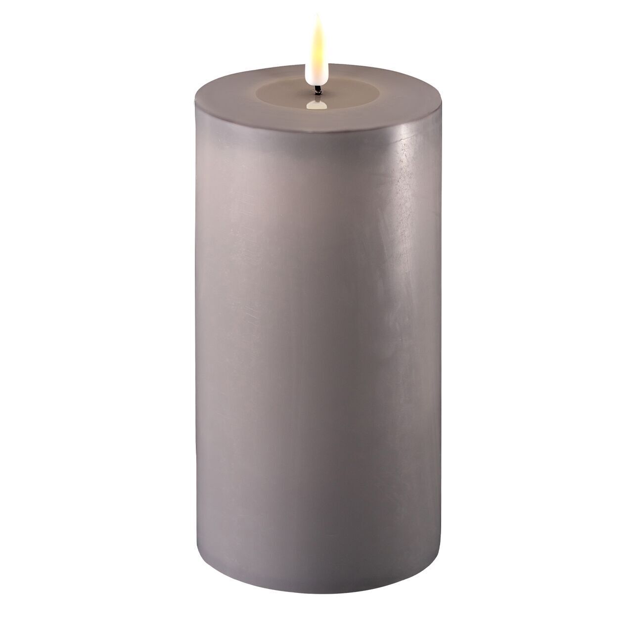 2021-RF-0036 Stumpenkerze LED grau 10 x 20cm