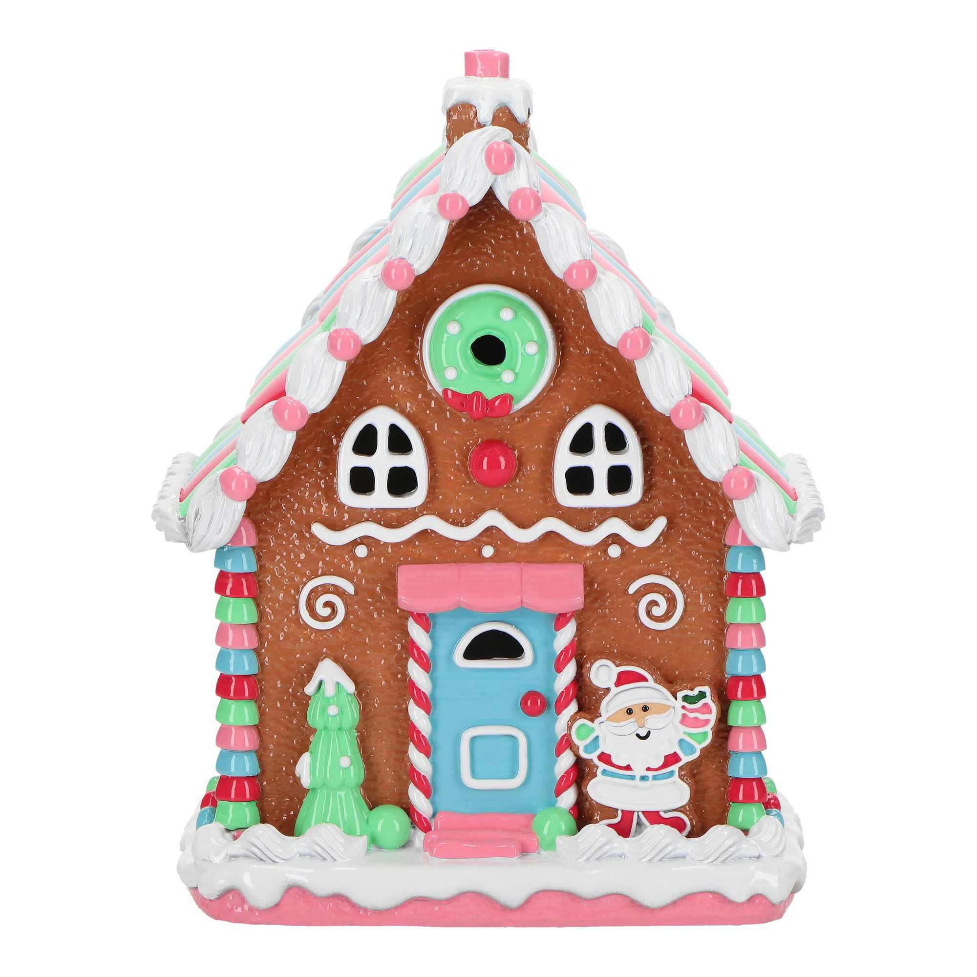 Gingerbread House LED 25cm Essen, Süßigkeiten, Plätzchen, Geburtstagstorte, Zuckerguss