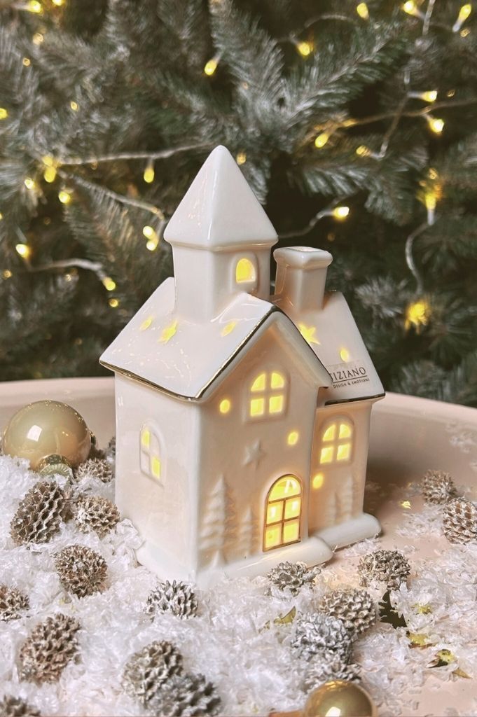 Spirito-links Kirche Spirito 12cm LED cremeweiß Porzellan