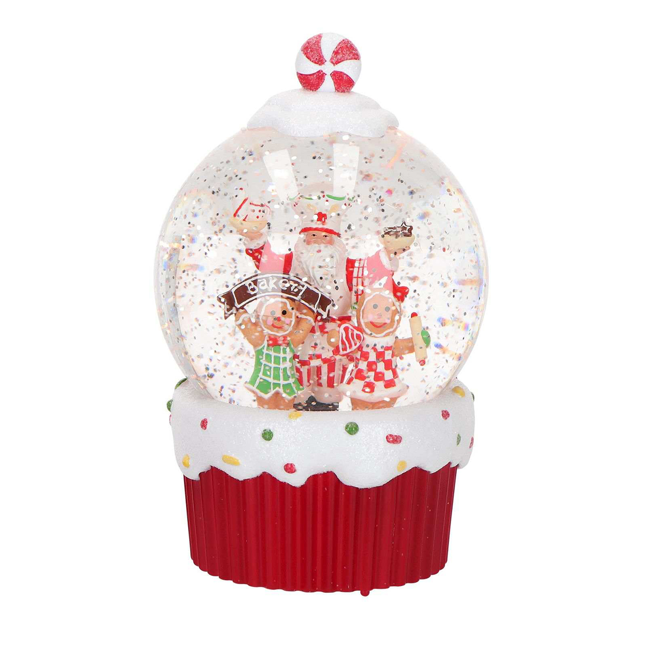 Gingerbread Santa Snow Globe Water Spinning Torte, Sahne, Törtchen, Nachtisch, Essen