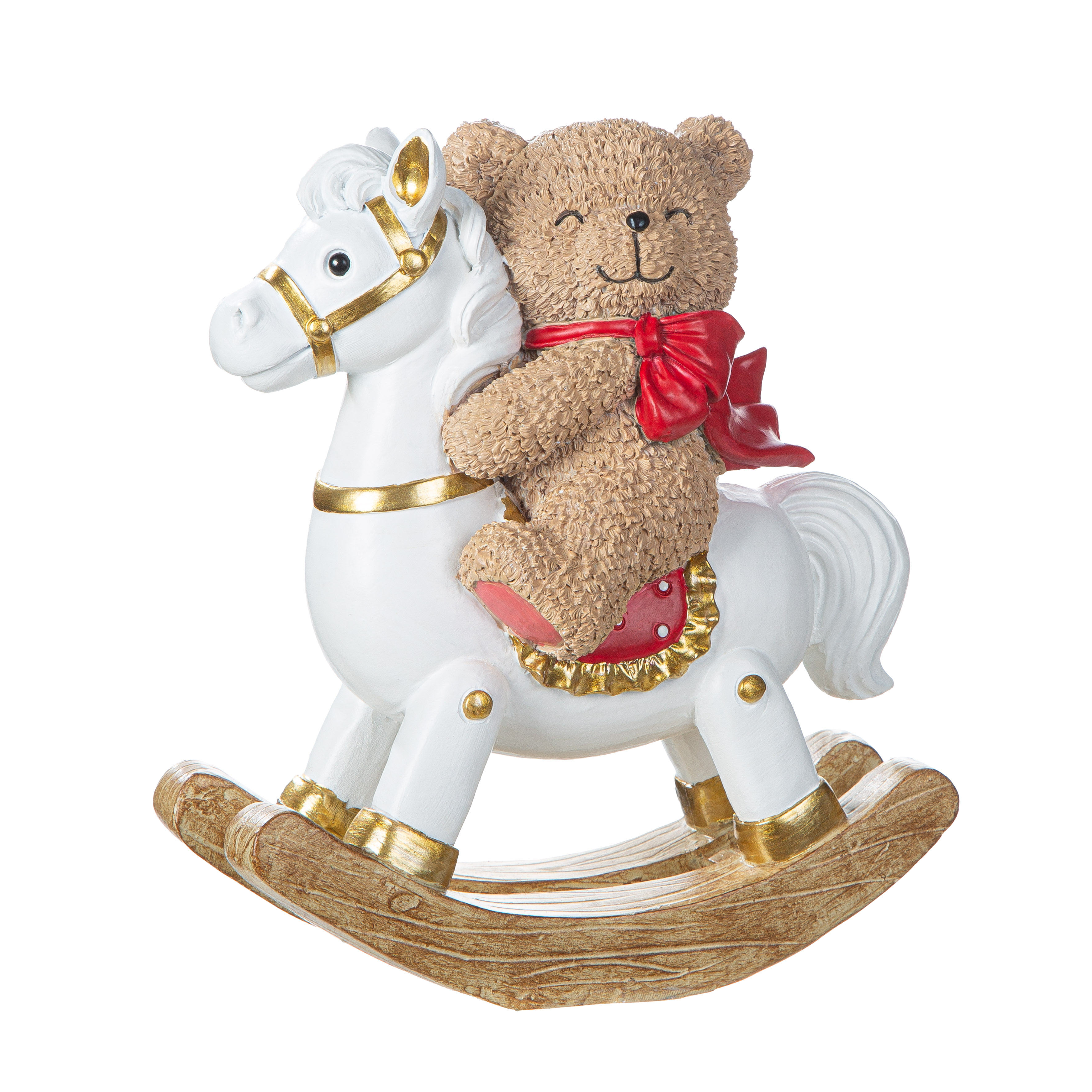 Pferd, Weihnachtsfigur, Spielzeugfigur, Holzrocker, Teddybär