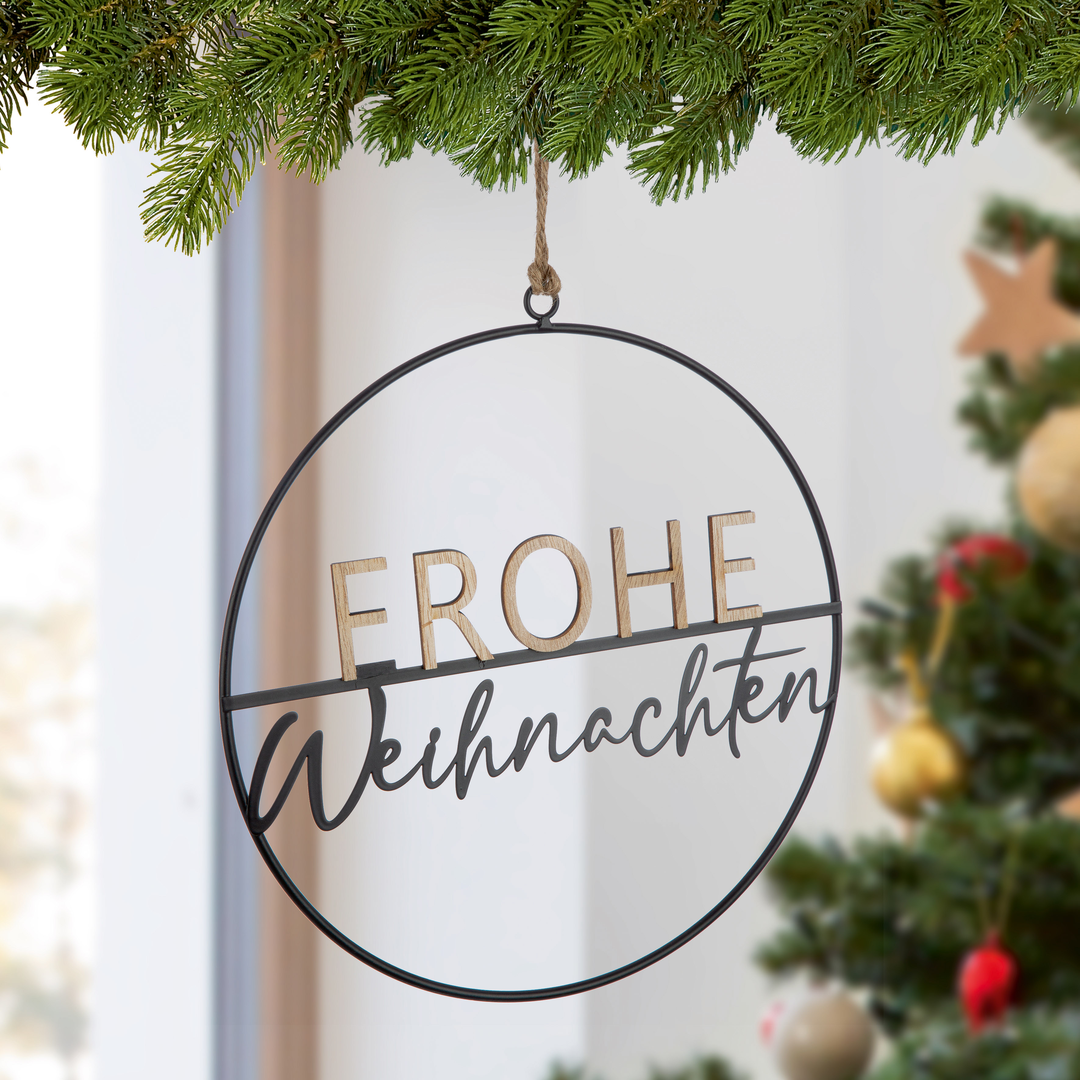 Deko Hänger "Frohe Weihnachten" Pflanze, Baum, Weihnachten, Weihnachtsdekorationen, Festival