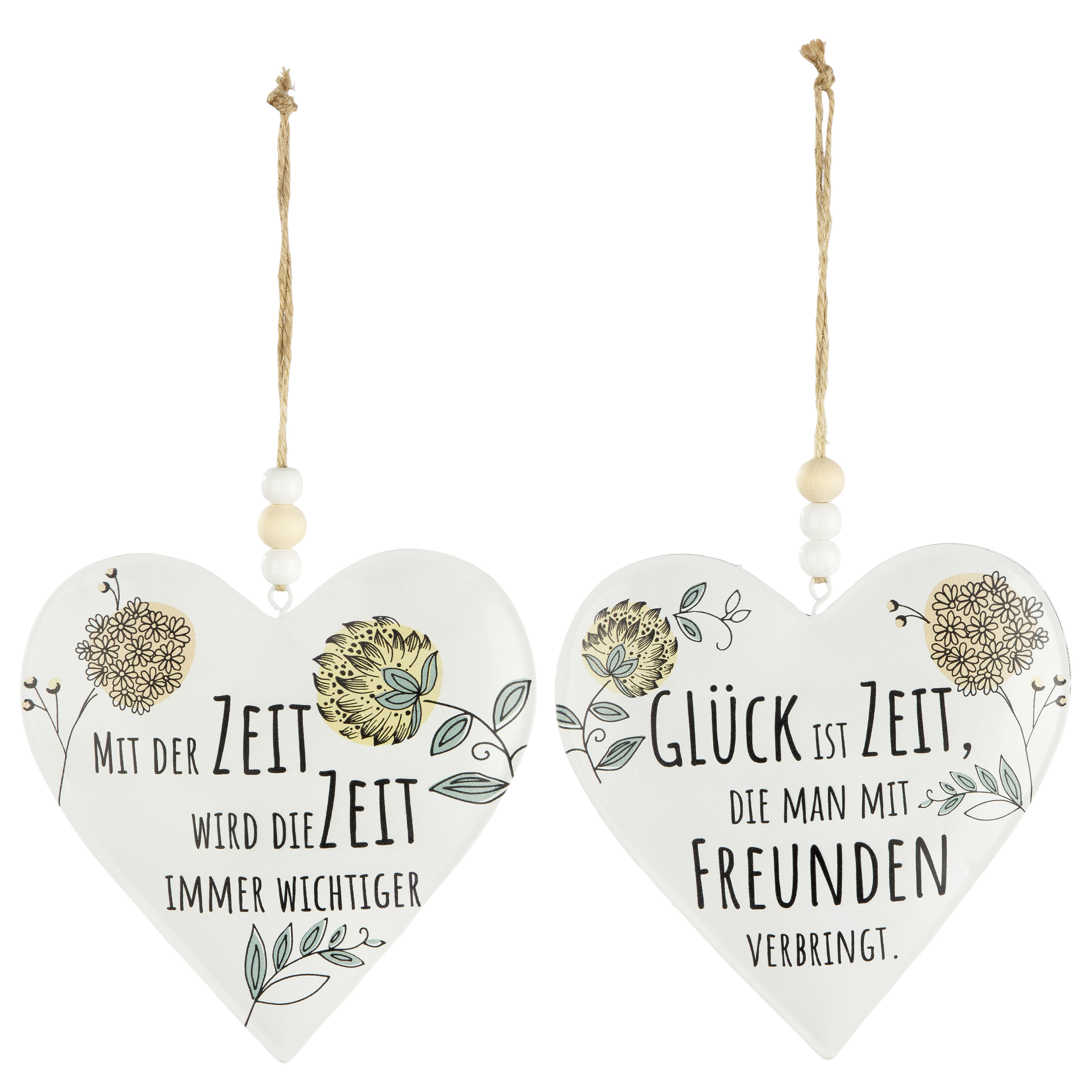Deko Hänger Herz Bauerngarten 2 Stück
