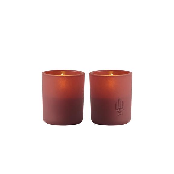 Uyuni LED Glas Stumpenkerze 6x7cm wine red 2er Set Kerze