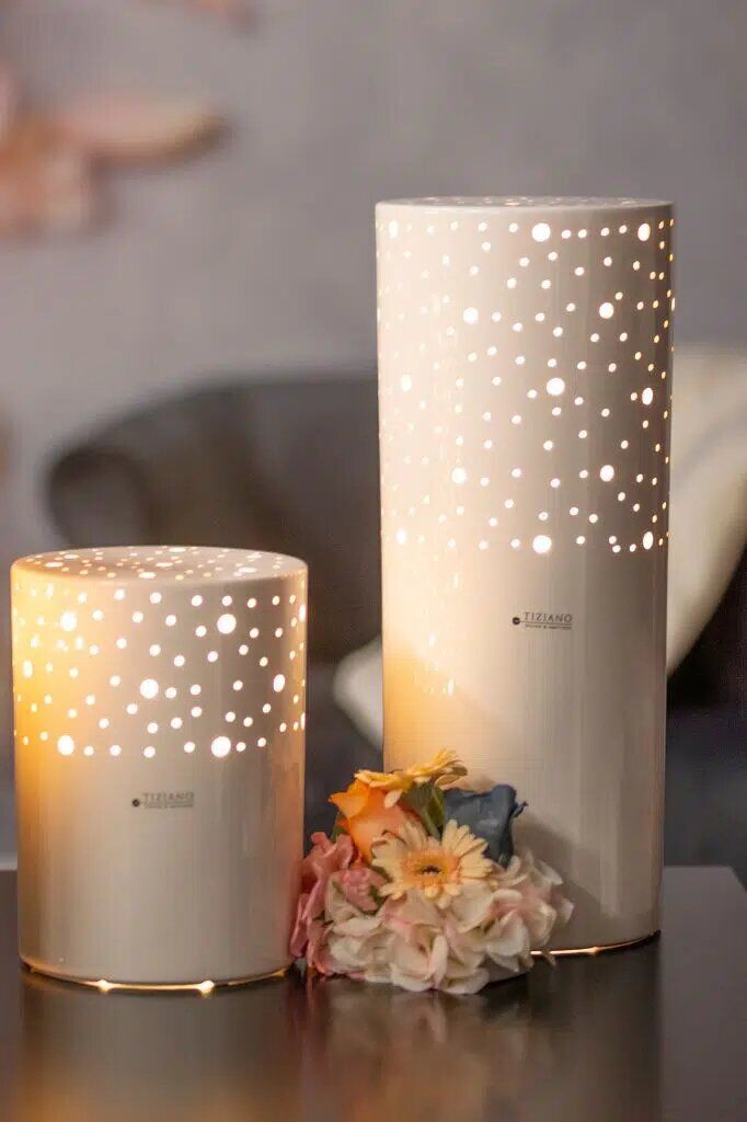 Lichtsäule Latuna 36cm LED cremeweiß