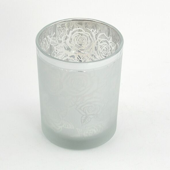 707933 Windlicht weiß Rosendesign M
