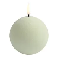 Piffany LED Kerze rund, Samt, Sage grün, 8x8cm Kugelkerze, weiße Kerze, Ballkerze, Kerzenlicht, 平?