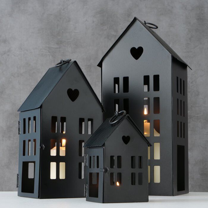 Kerzenlaterne Alamo schwarz 24cm