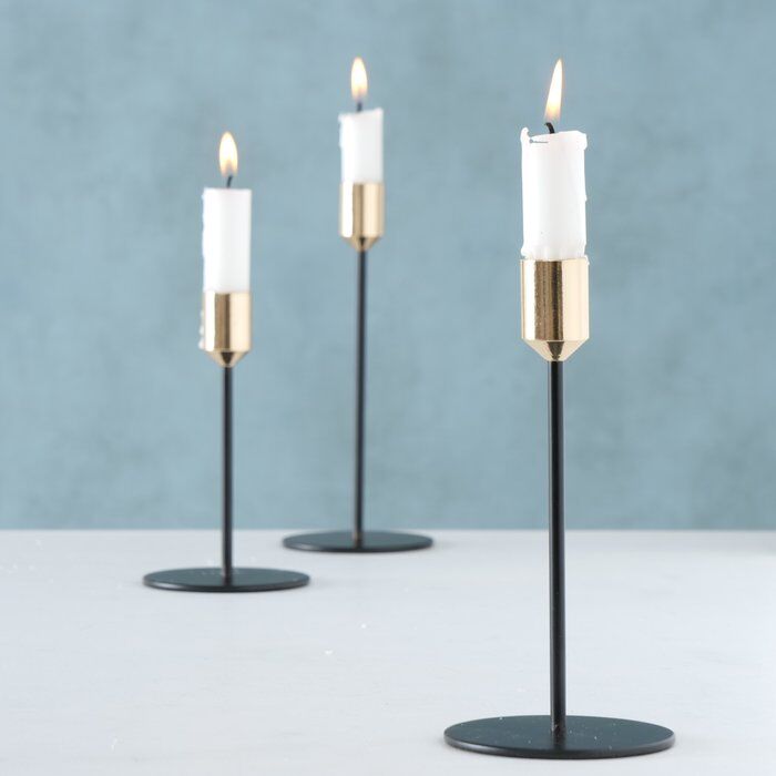 Kerzenleuchter-Set Marko schwarz/gold