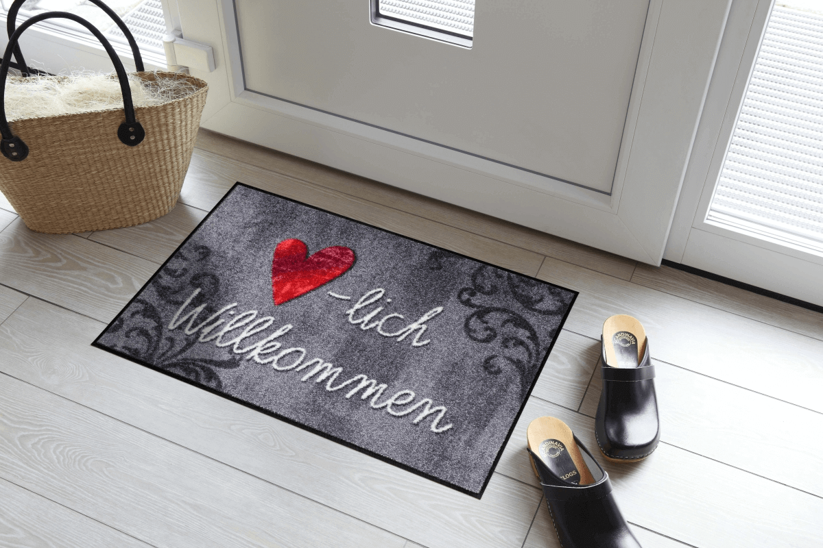 Wohnmatte Herzlich Aquarell