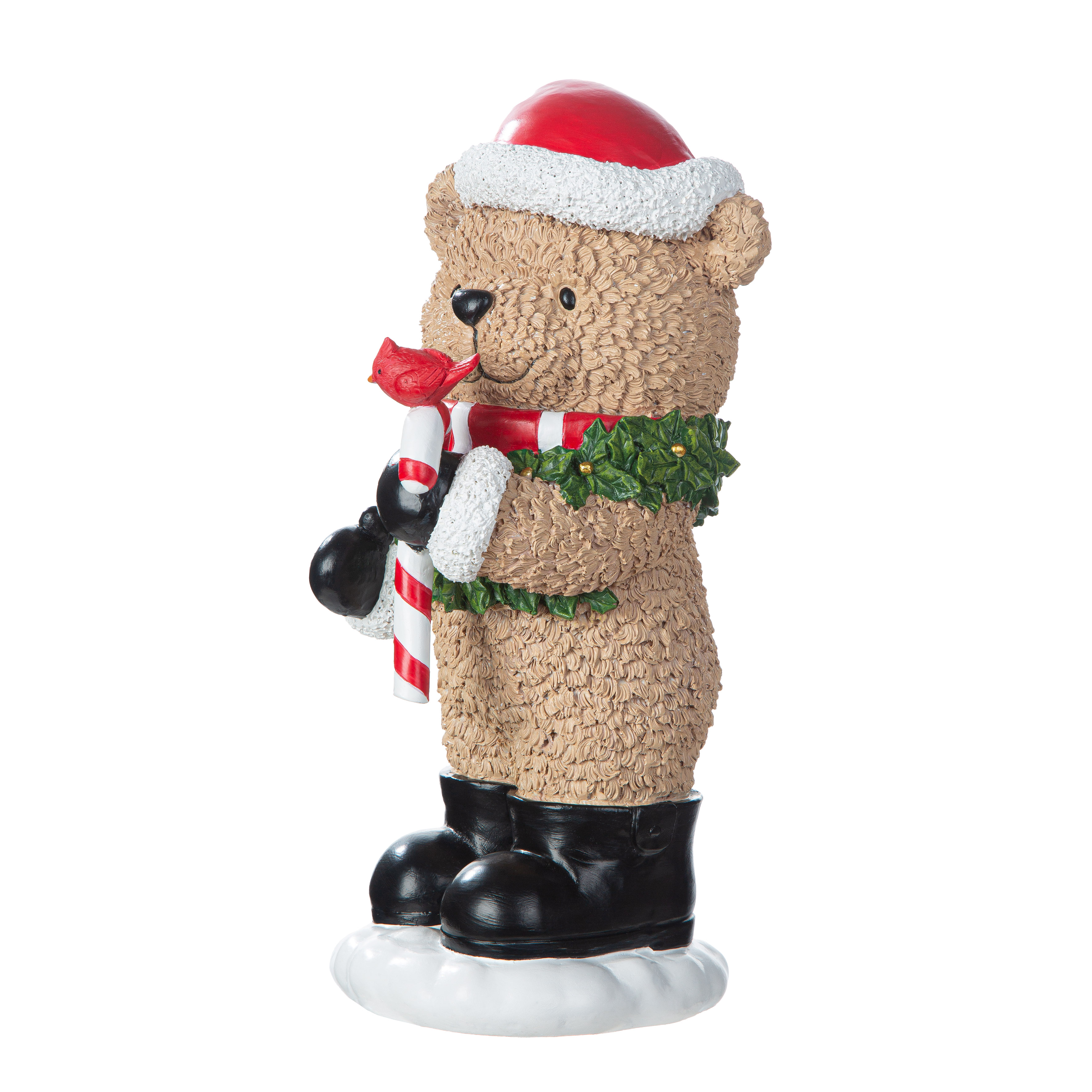 Deko Figur Yulebär Kranzmotiv 26cm weihnachtsfigur, teddy, weihnachtsdeko, stiefel, kranz?