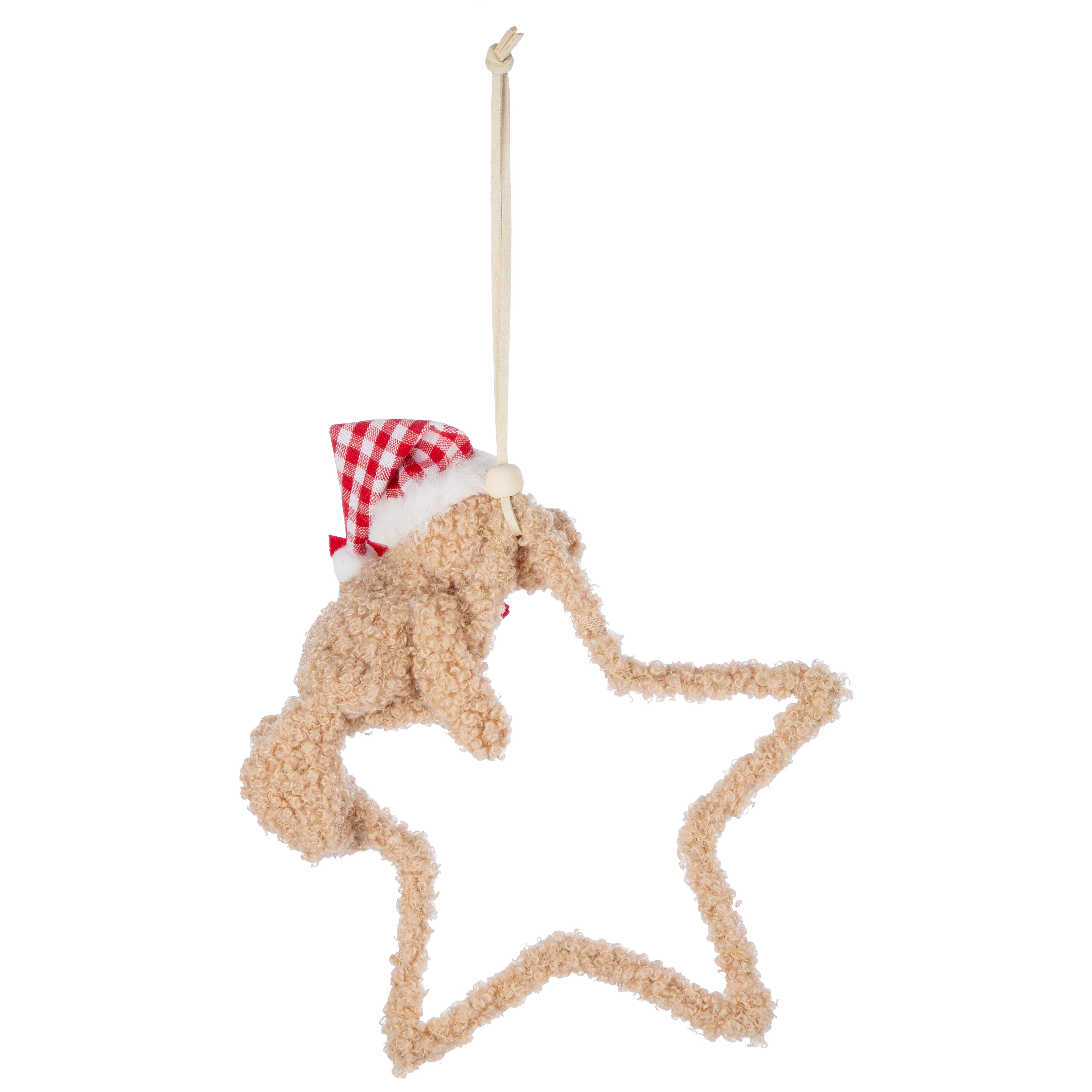 Weihnachtsbaumornament, Sternanhänger, Hänger, Filz, Rot-Weiß