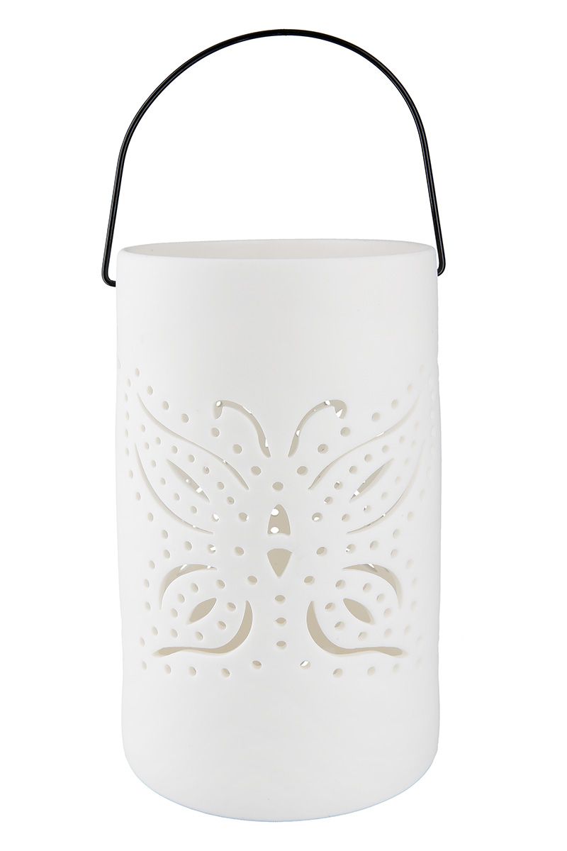 Windlicht Primavera Porzellan 18cm Schmetterling Eimer