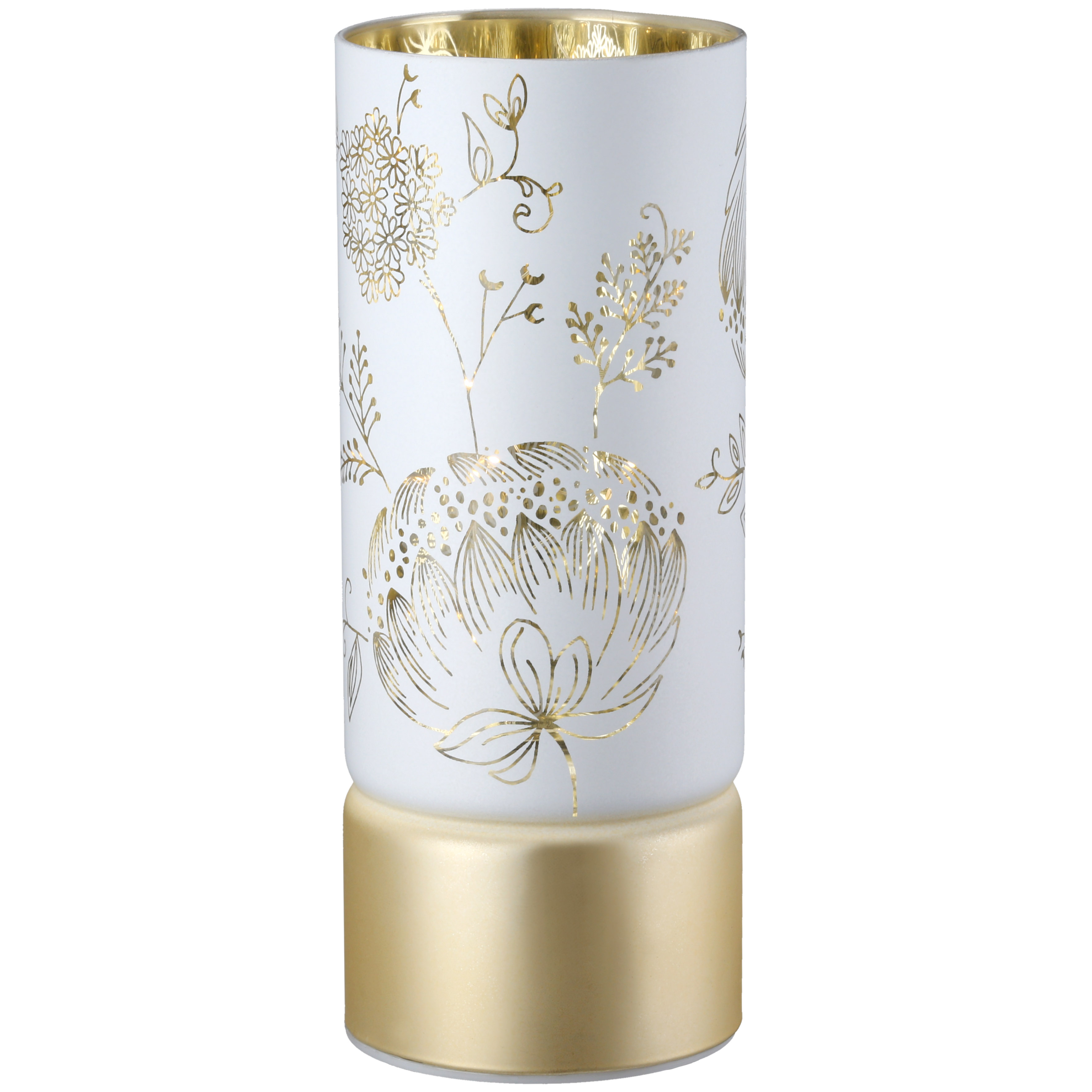 Glas Windlicht Bauerngarten LED 20cm Glas Windlicht Bauerngarten LED 20cm