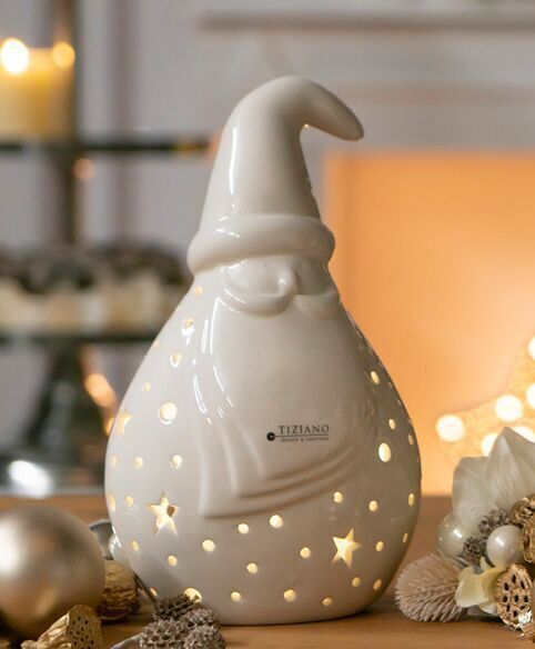 Tinellogross Santa Tinello 18cm LED cremeweiß