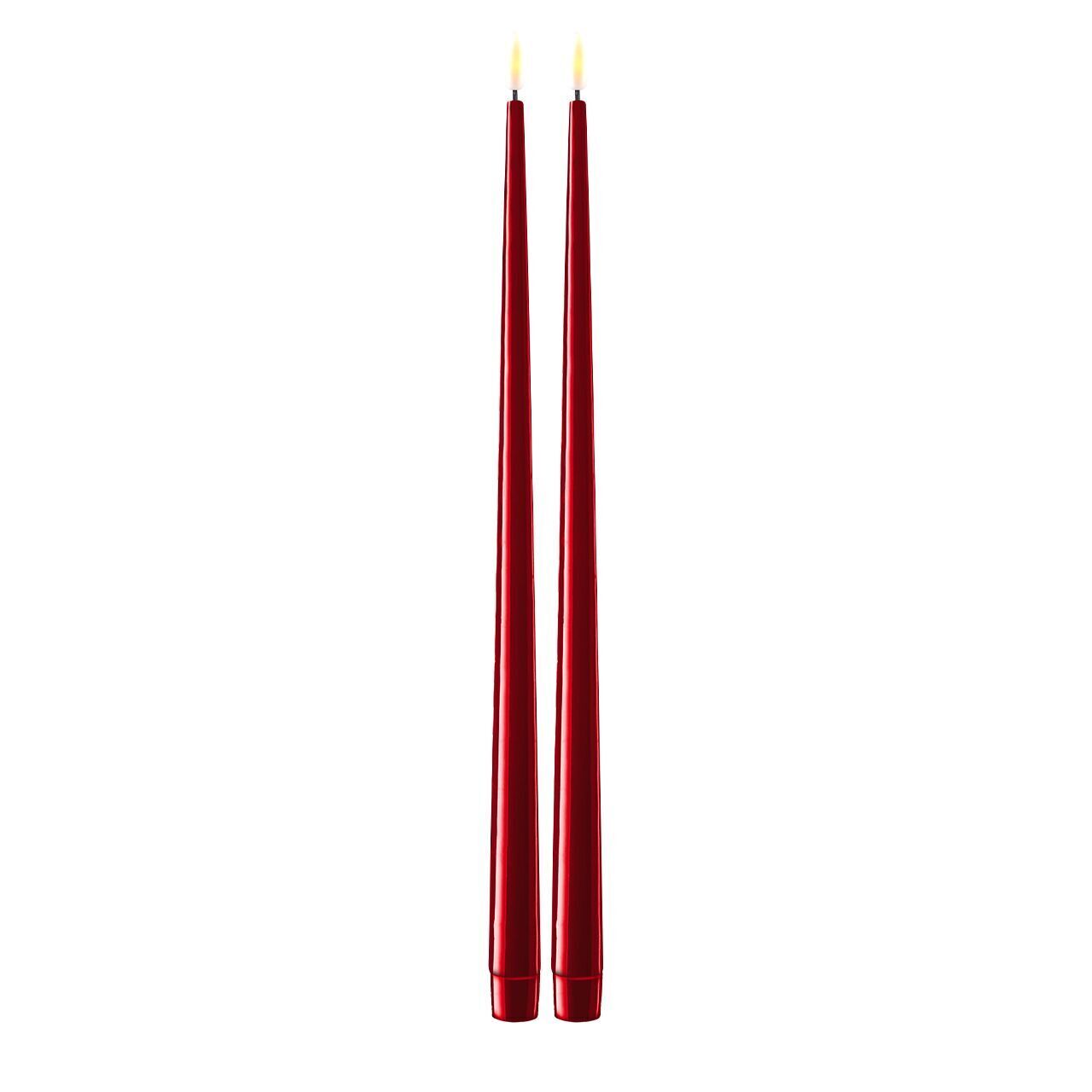 RF-K-0010 Stabkerze mit Lack LED 38 cm bordeaux 2 Stück