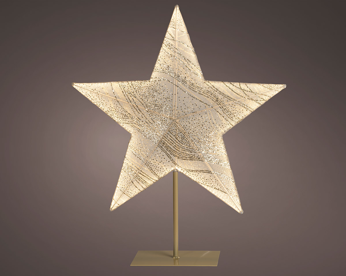 Dekoobjekt Stern "Eclipse" LED 68cm Stern, Lampe, Weihnachtsstern, Glitzer, Standleuchte