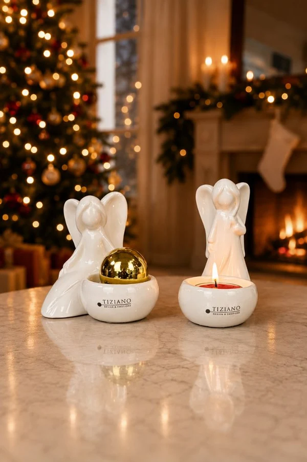 Engel-figur, Weihnachtsschmuck, Kerzenhalter, Dekoration, Tischdeko