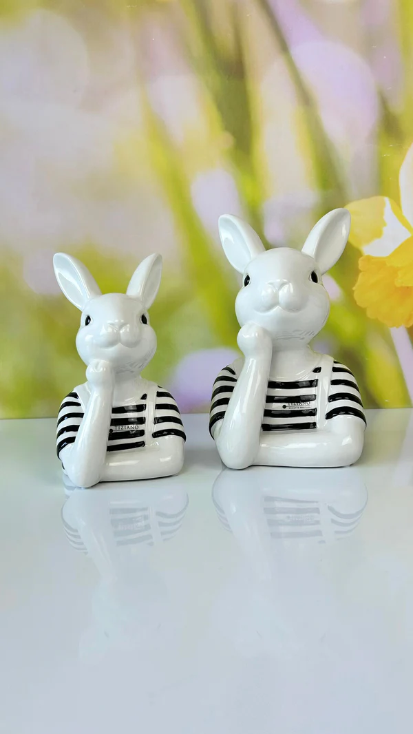 Büste Hase Enzo 24cm schwarz creme