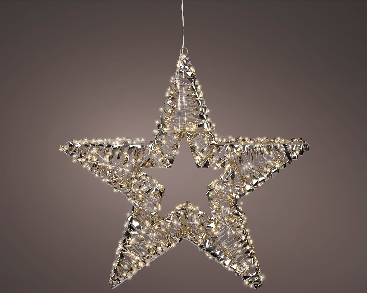 Stern, Lichterkette, Weihnachtsdeko, Stahldraht, Lampe