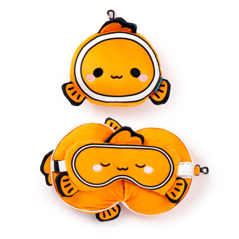 Relaxeazzz Adoramals Finley the Clownfish Plüsch Reisekissen & Schlafmaske