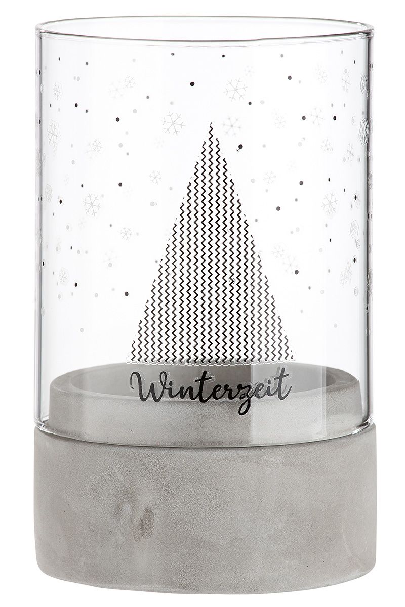 26747_3 Zement Windlicht Winterzeit 13,5cm