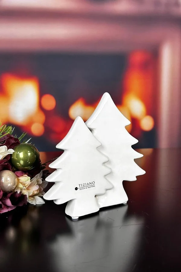 Doppelbaum Adelmo 15cm breit cremeweiß weihnachtsdeko, kerzenhalter, weiße tannen, tannenformen, tiziano design
