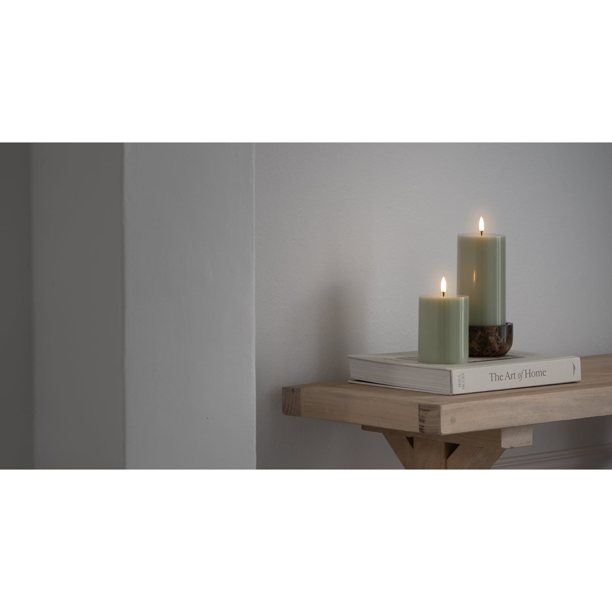 Piffany Marble Kerzenhalter aus Marmor, Desert Beige, 10x5cm Kerzen, Kaminzubehör, Votivkerzen, Holztisch, Dekoration