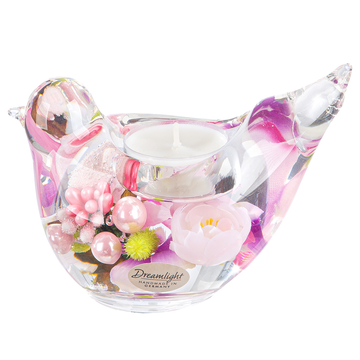Dreamlight Teelichtleuchter Vogel - Pink Love Teelicht, Votivkerze, Ornament, Blumen, Deko-Objekt