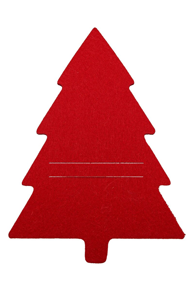 Bestecktasche Tannenbaum Filz rot Bestecktasche Tannenbaum Filz rot