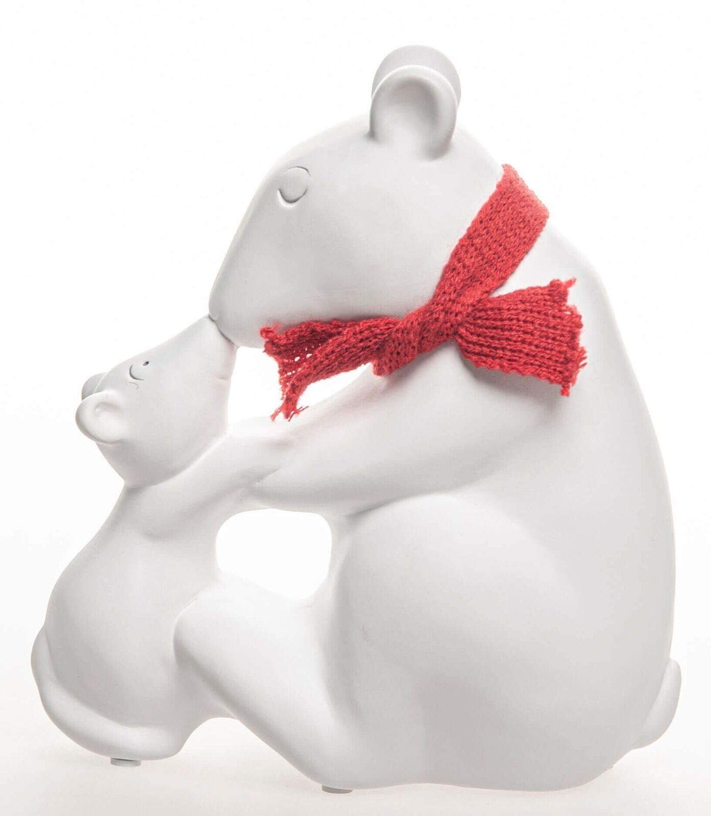 Eisbaer-sitzend-mit-Schal Eisbär mit Schal sitzend 28cm