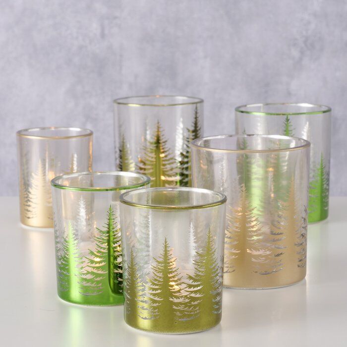 Windlicht Trees 8cm gold