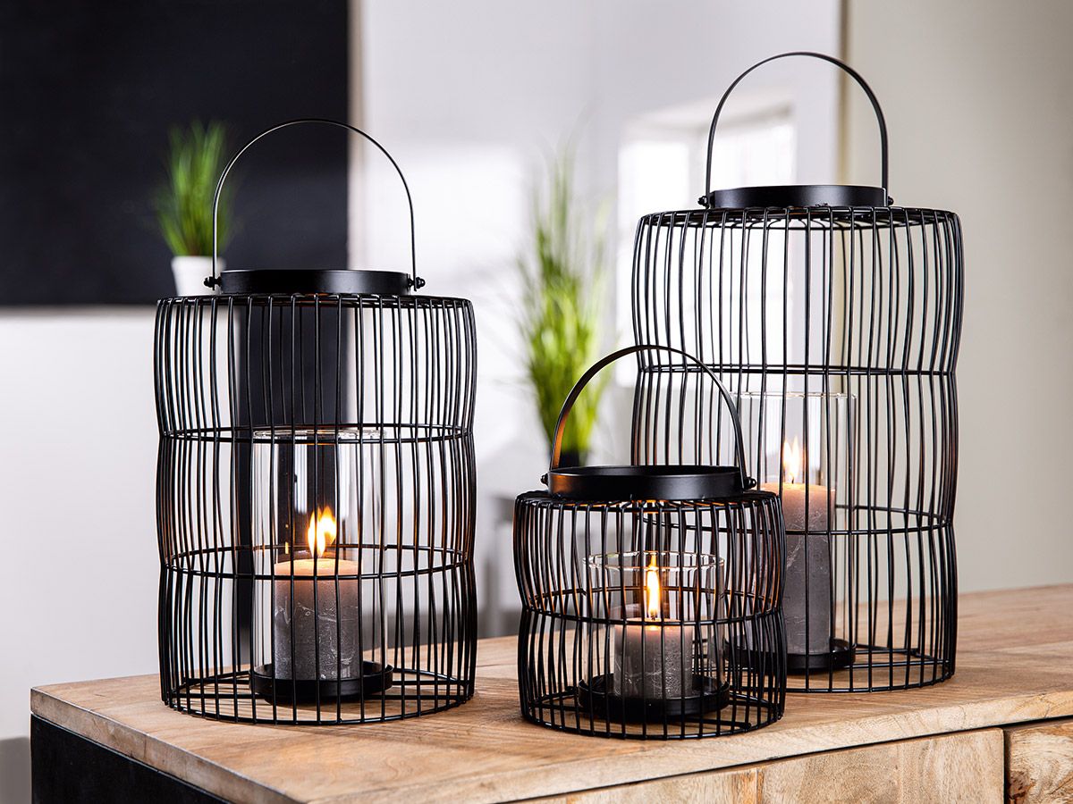 Windlicht Stage Metall schwarz 35cm Windlicht Stage Metall schwarz 35cm