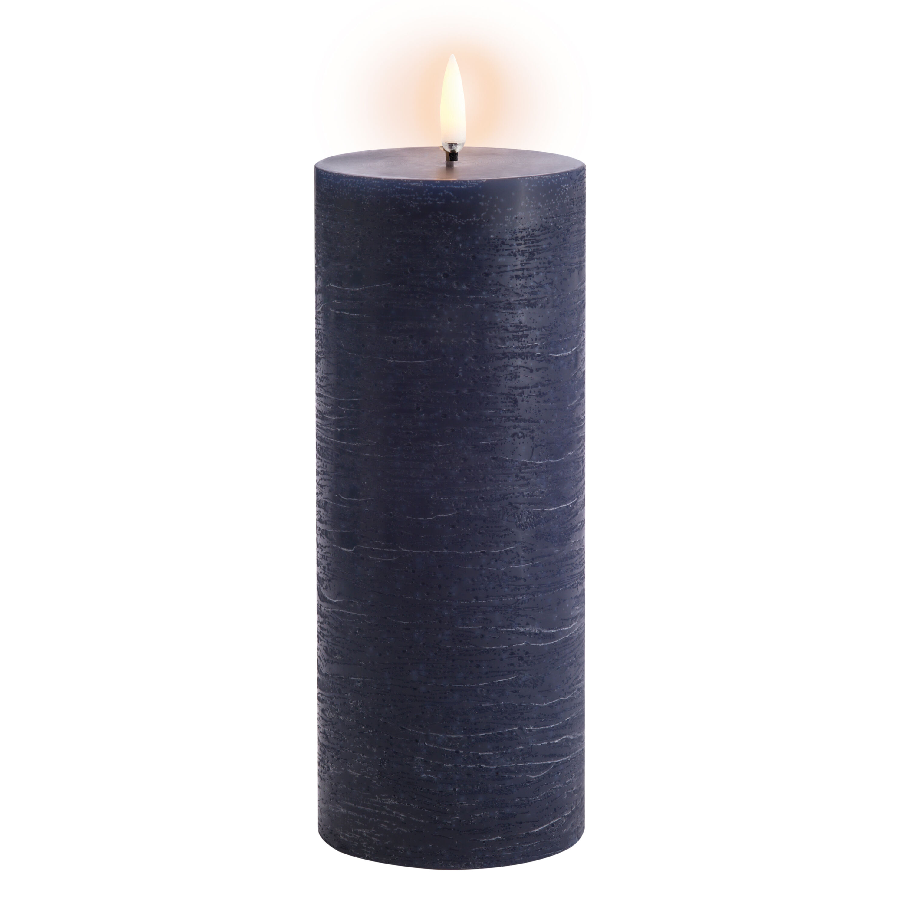 Uyuni LED Stumpenkerze 7,8x20cm rustic dark blue
