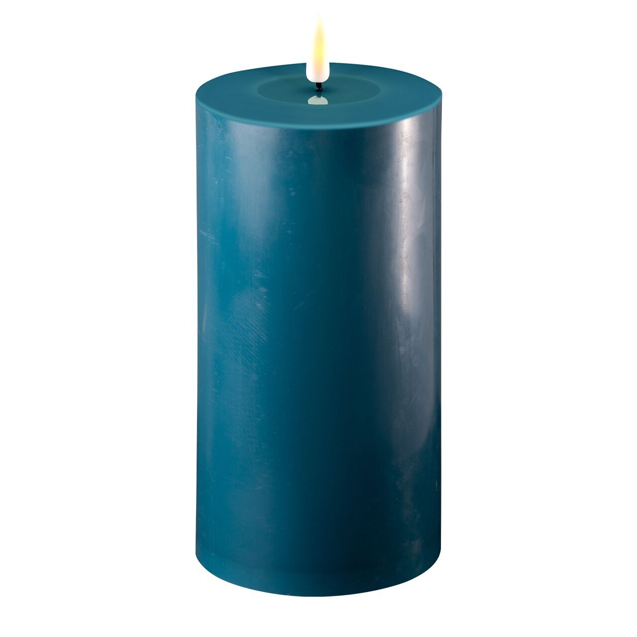 2021-RF-0049 Stumpenkerze LED petrol 10 x 20cm