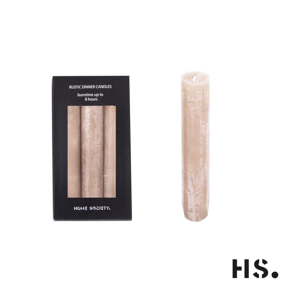 miAfHCRg Rustic Dinner Candle S braun 6 Stück