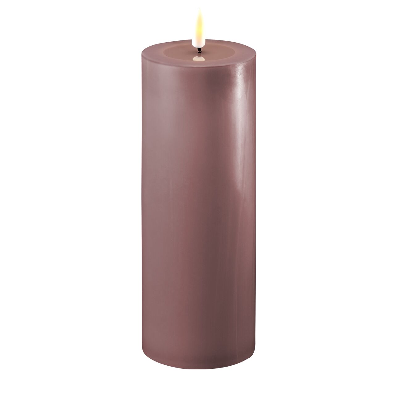 Stumpenkerze LED helles lila 7,5 x 20cm