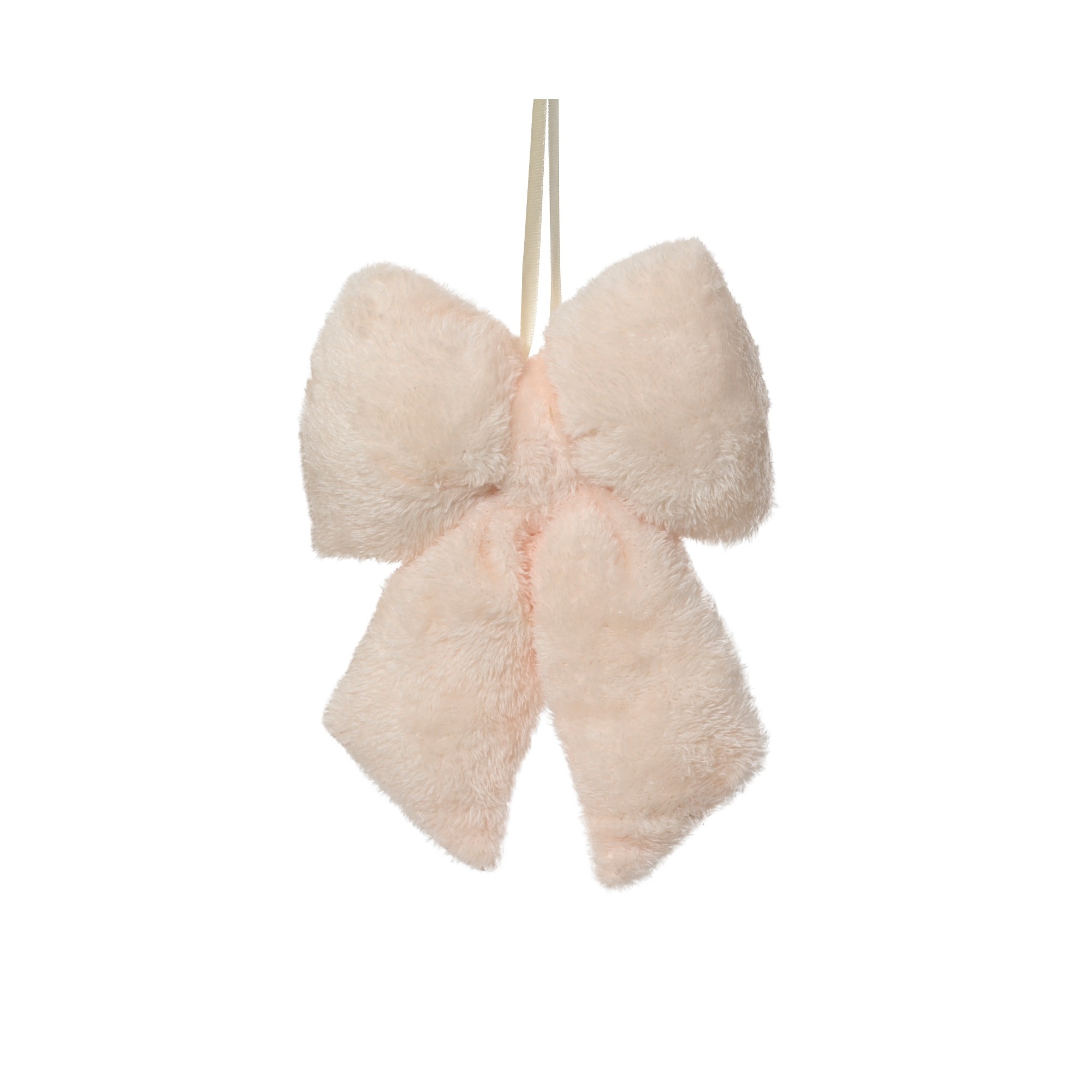 Deko Hänger Schleife creme 23cm Schleife, Haarband, Plüsch, Rosé, Accessoire