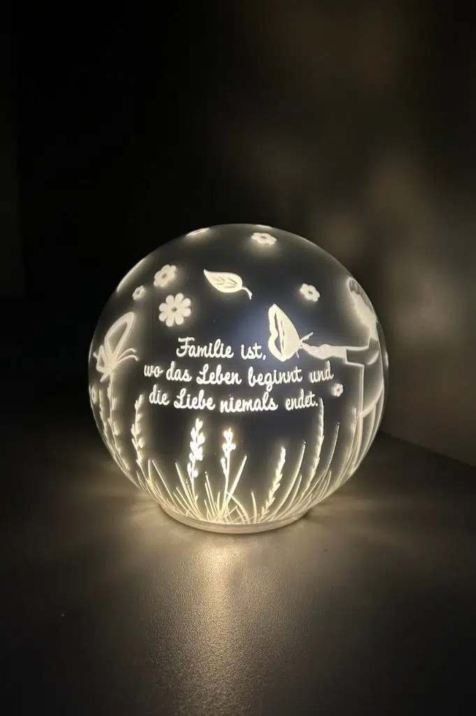 Lichtkugel Roviano Familie silber 15cm LED Lichtkugel Roviano Familie silber 15cm LED