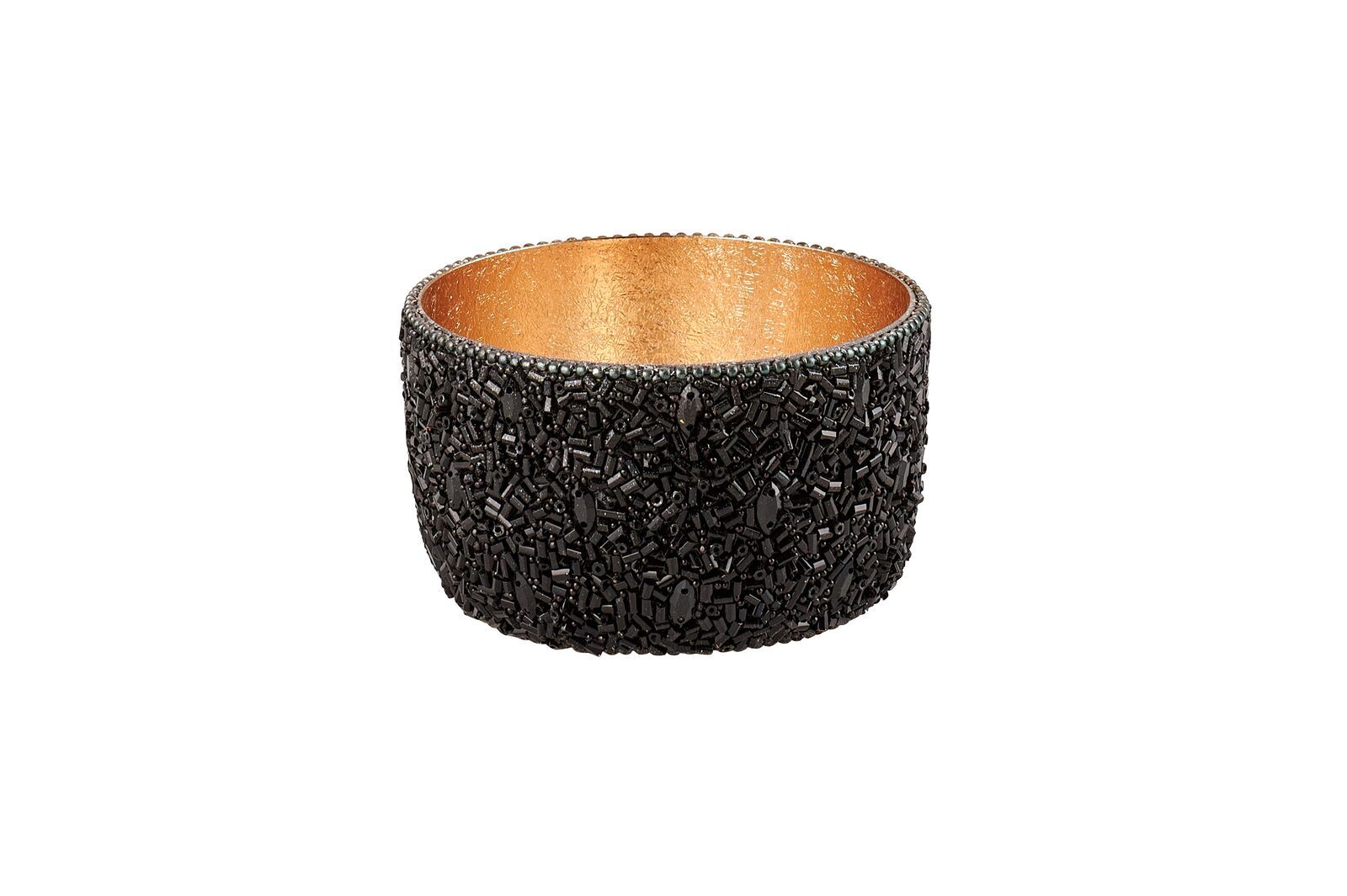 1074803002 Madras Windlicht S Perlen schwarz