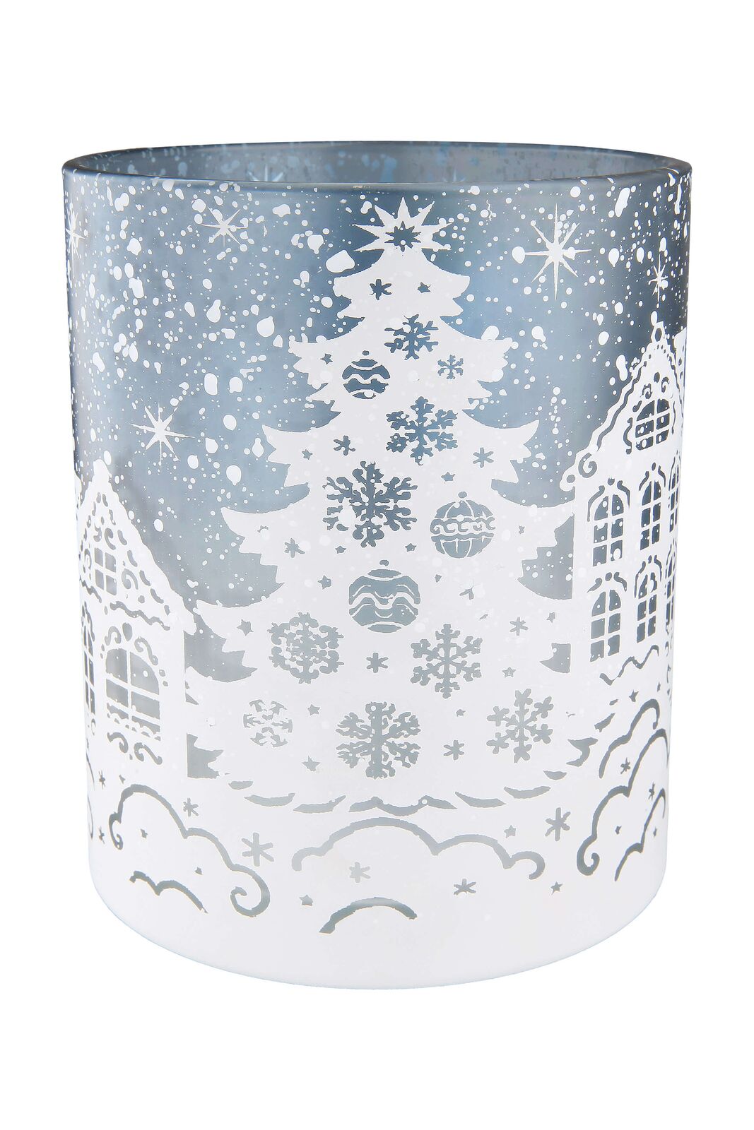 Windlicht Schneelandschaft weiß 12,5cm Windlicht Schneelandschaft weiß 12,5cm