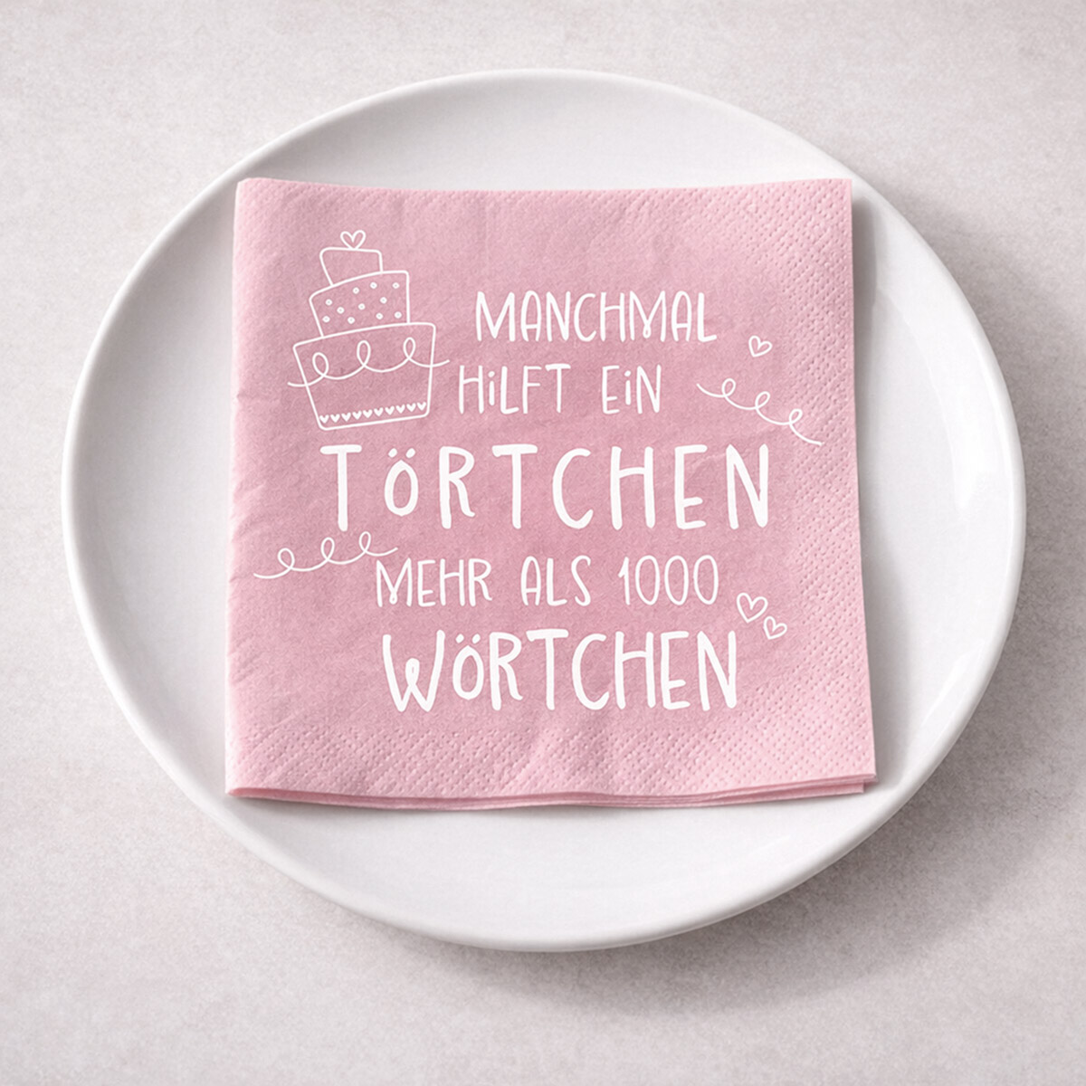 Serviette Törtchen rosa